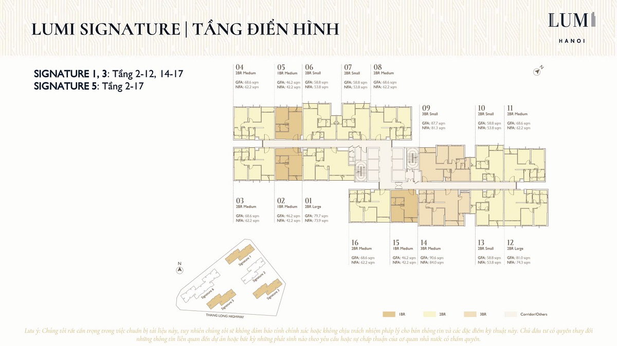 Mặt bằng tầng 2 - 17 dự án Lumi Hanoi