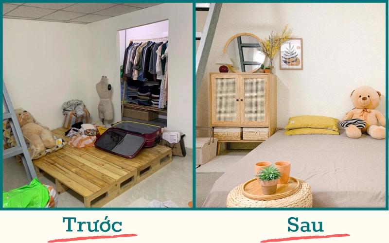 Cải tạo phòng trọ 12m2 của cô gái Đà Nẵng