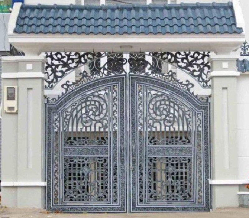 Mẫu cổng nhà đẹp ở nông thôn có mái thái
