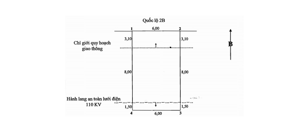 Sơ đồ thửa đất có hạn chế quyền sử dụng đất