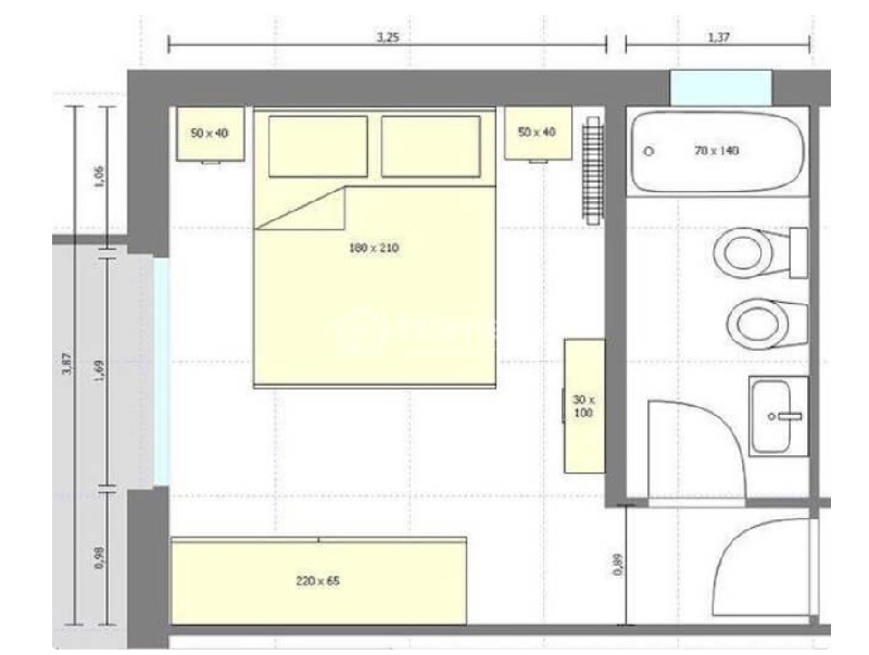 Bản vẽ thiết kế phòng trọ 15m2 phổ biến hiện nay