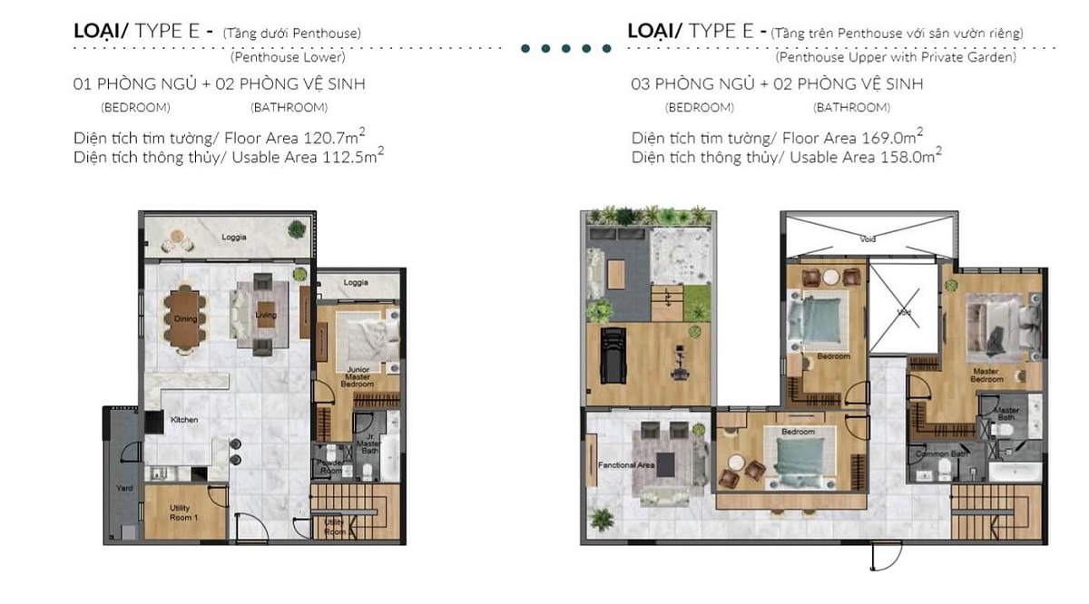 Căn hộ Penthouse diện tích lớn cho gia đình đông thành viên