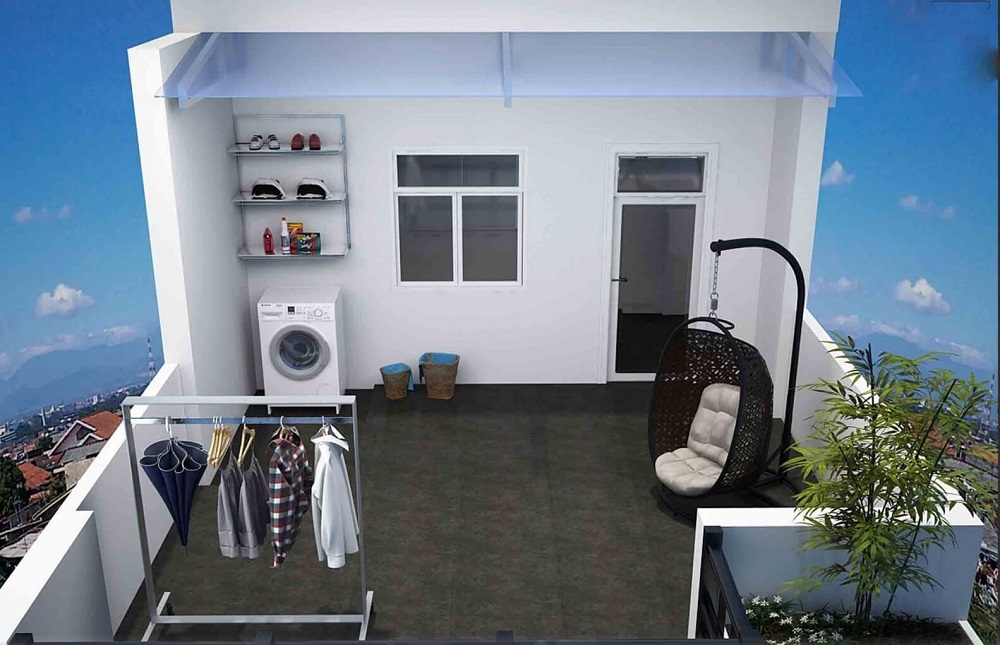 Mẫu nhà ống 1 tầng 1 tum hiện đại