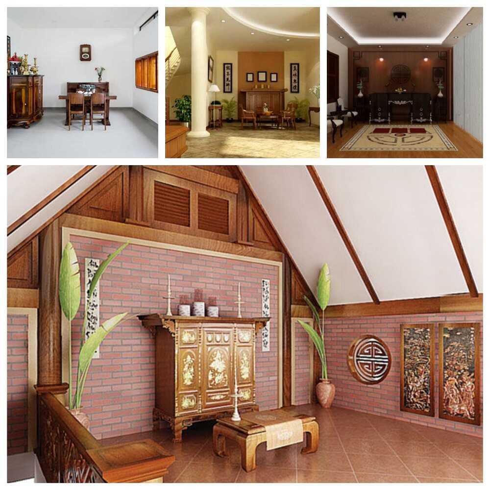 Mẫu thiết kế phòng thờ cho tầng tum