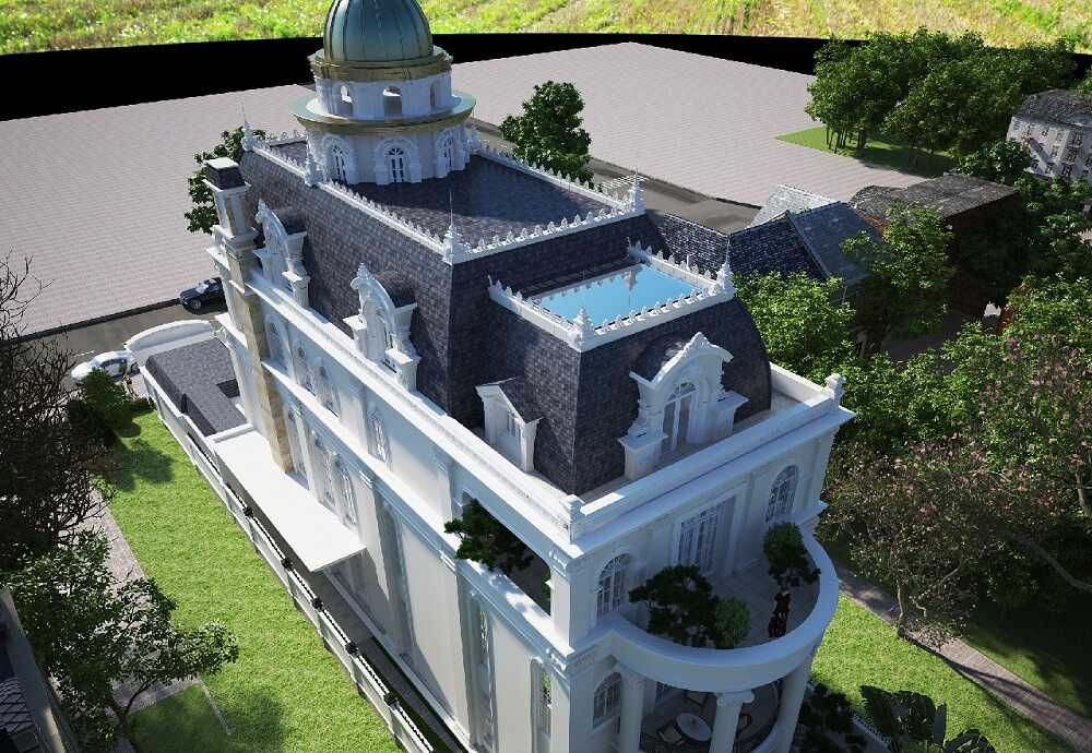 Thiết kế tầng tum cho  biệt thự tân cổ điển