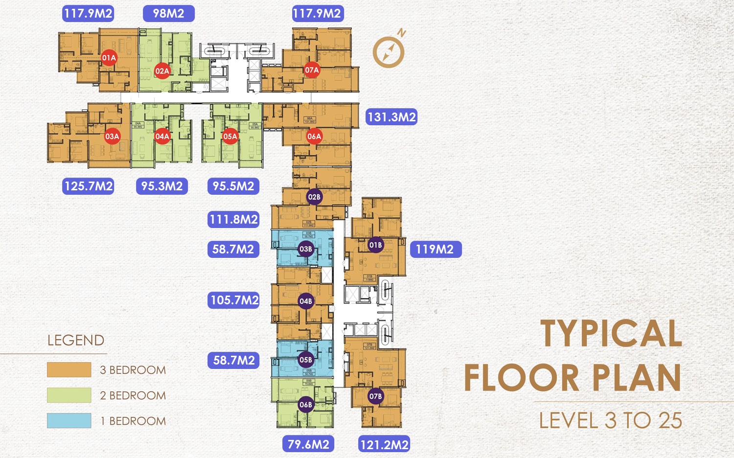 Mặt bằng điền hình căn hộ chung cư Chelsea Residences