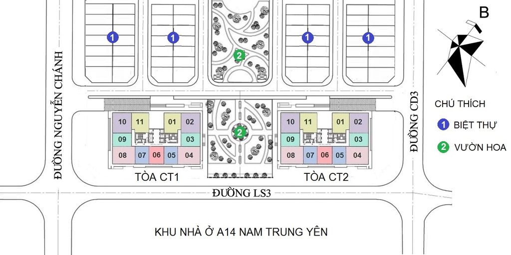 Mặt bẳng tổng thể dự án A10 Nam Trung Yên