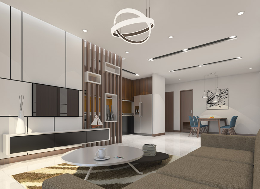 Phong cách thiết kế phòng khách căn hộ tại Eco Park View