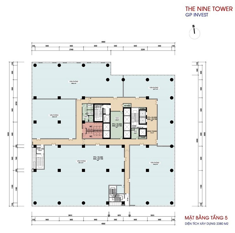 Mặt bằng tầng 5 dự án The Nine Phạm Văn Đồng