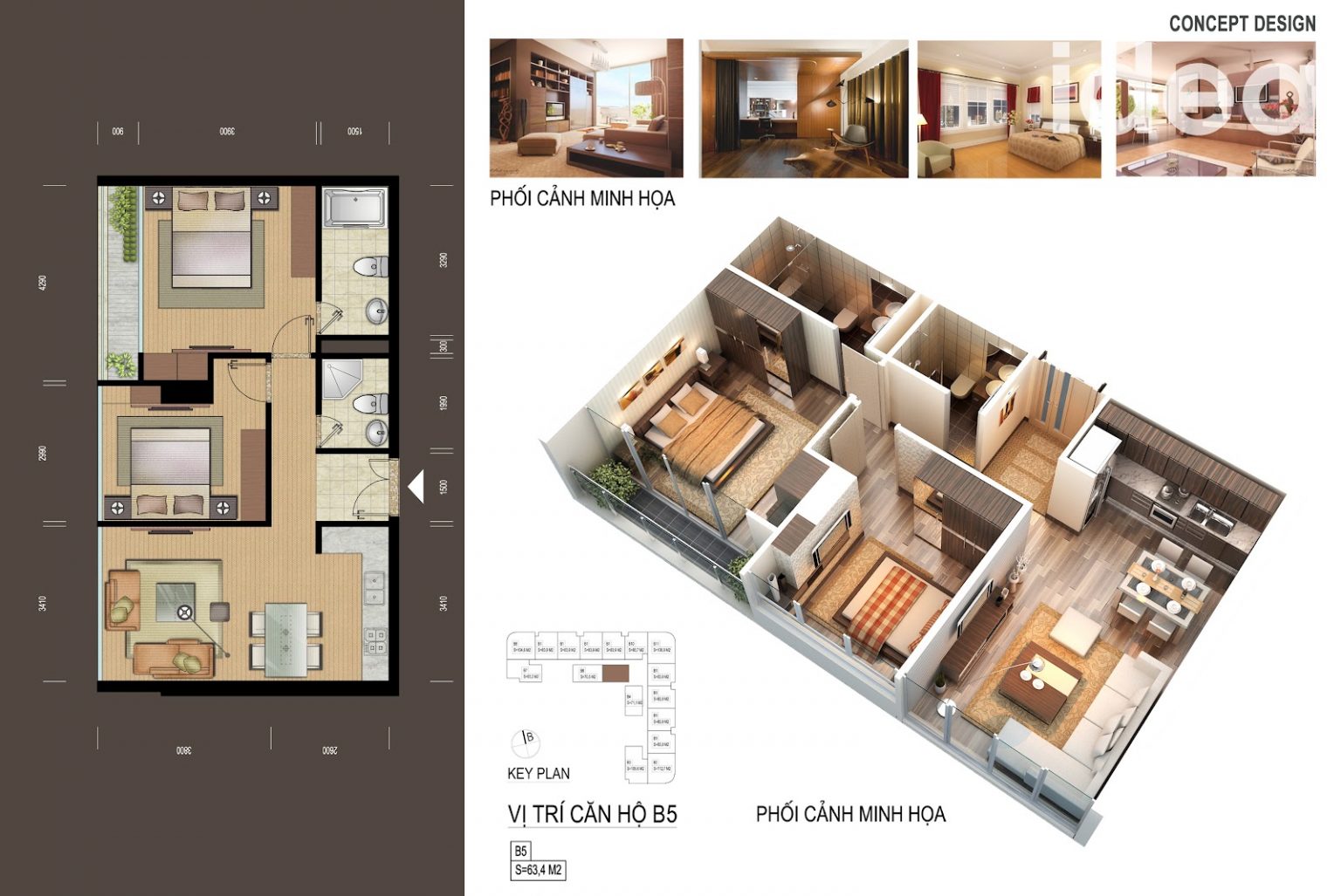 Mặt bằng căn hộ B5 của VIC Tower