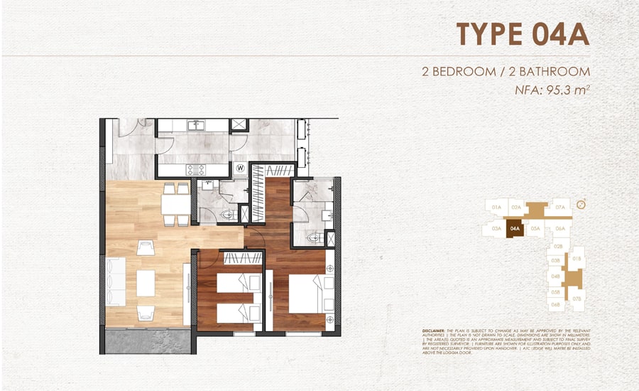 Mặt bằng căn hộ 04A chung cư Chelsea Residences