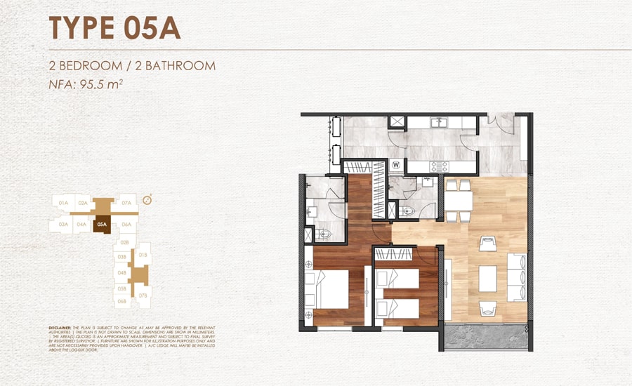 Mặt bằng căn hộ 05A chung cư Chelsea Residences