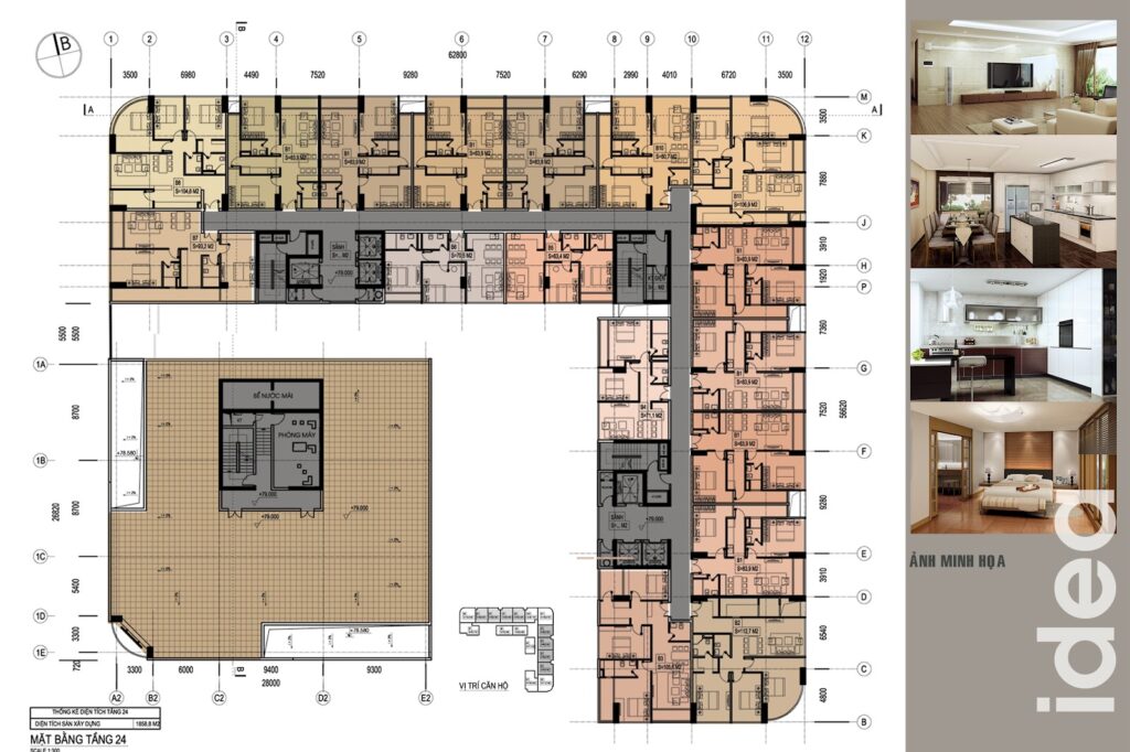 Mặt bằng điển hình tầng 24 của VIC Tower