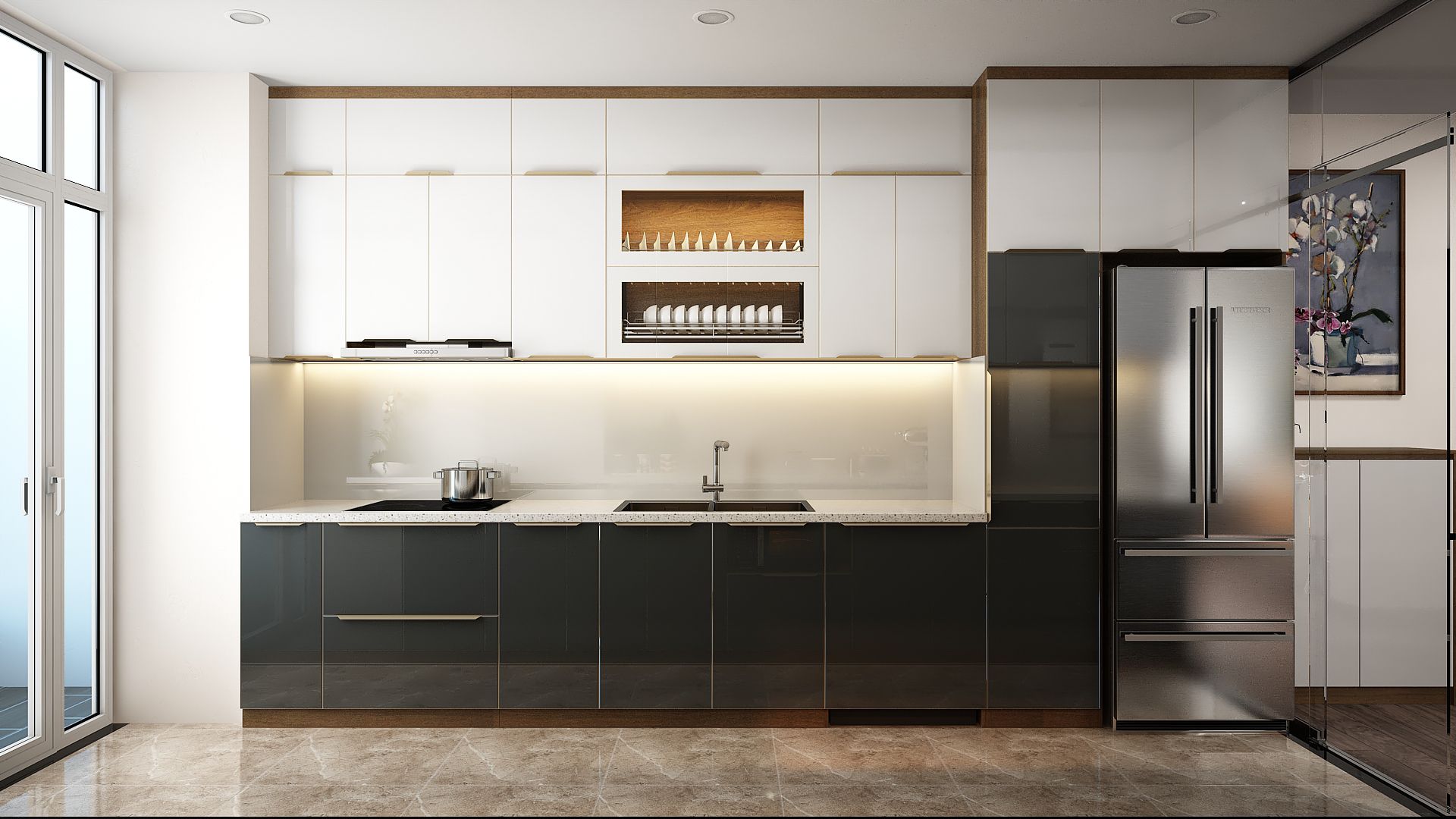 Phong cách thiết kế phòng bếp căn hộ tại A10 Nam Trung Yên