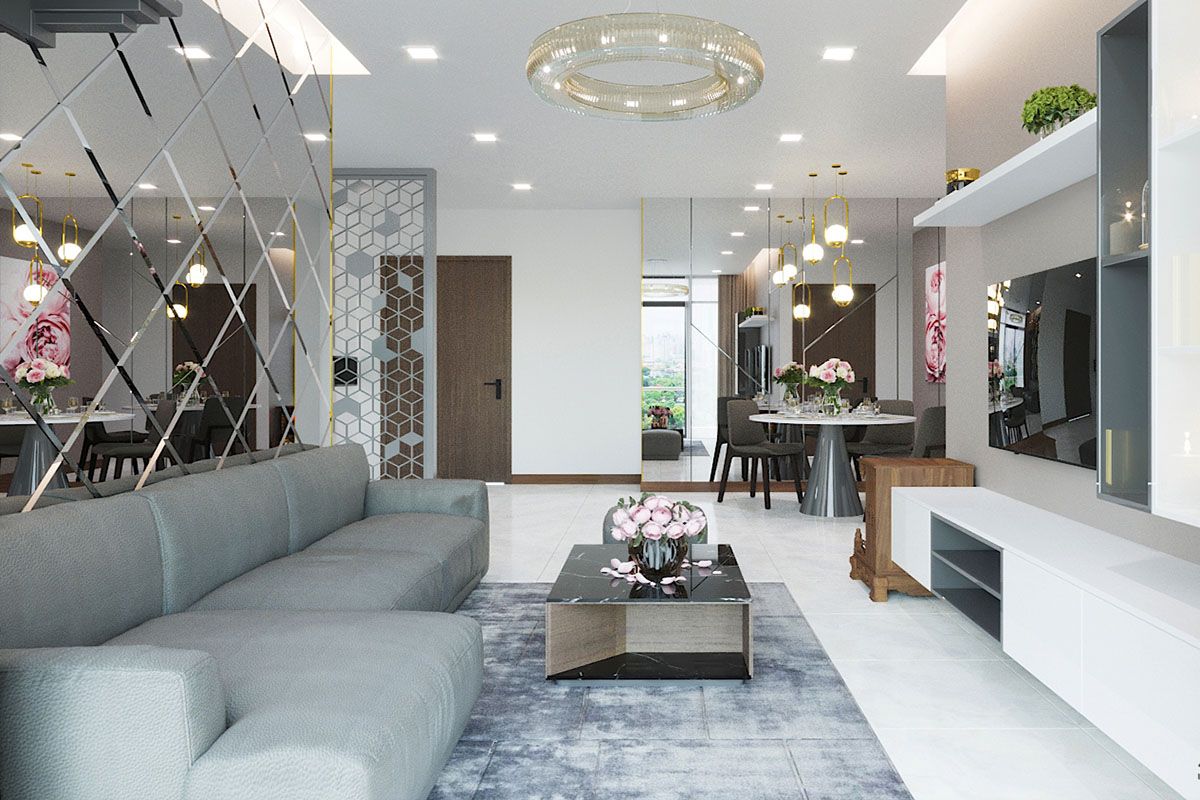 Phong cách thiết kế phòng khách Hà Nội Paragon