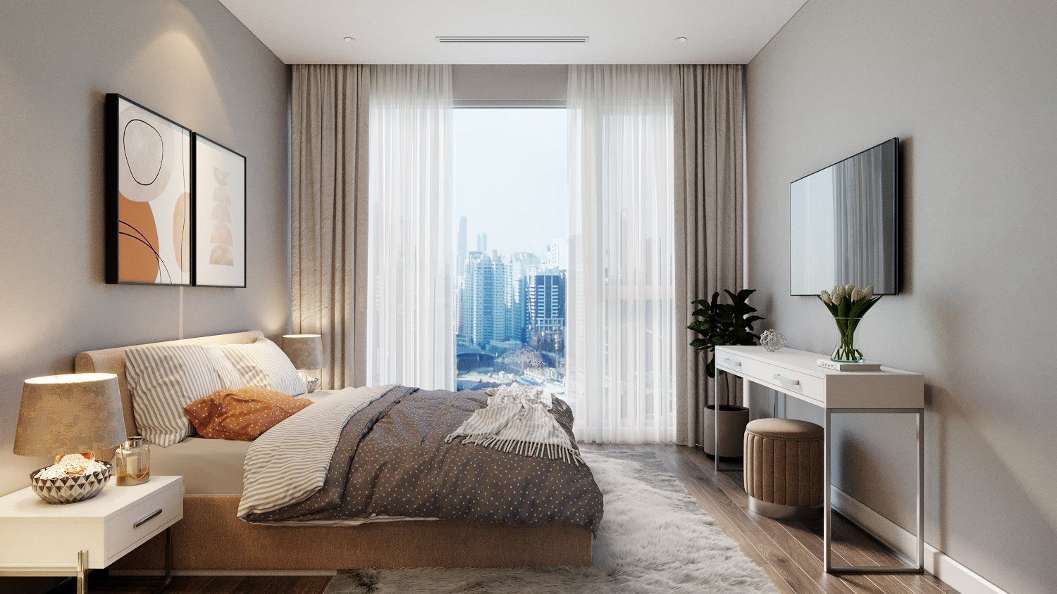 Phong cách thiết kế phòng ngủ The Nine Phạm Văn Đồng