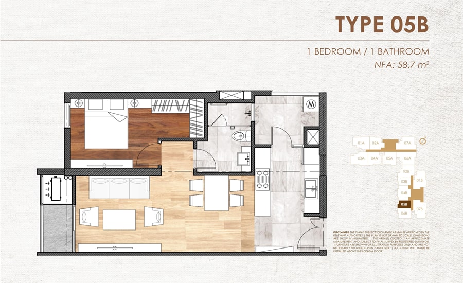 Mặt bằng căn hộ 05B chung cư Chelsea Residences