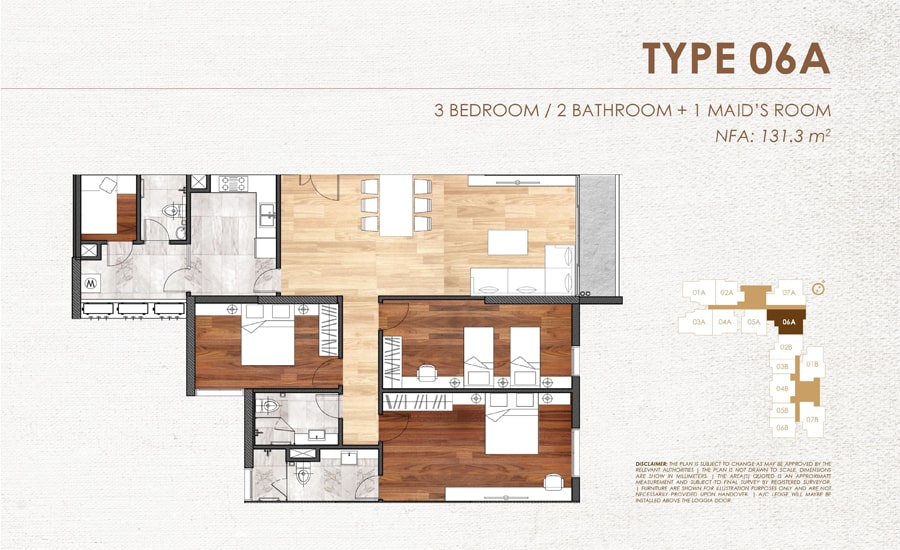 Mặt bằng căn hộ 06A chung cư Chelsea Residences