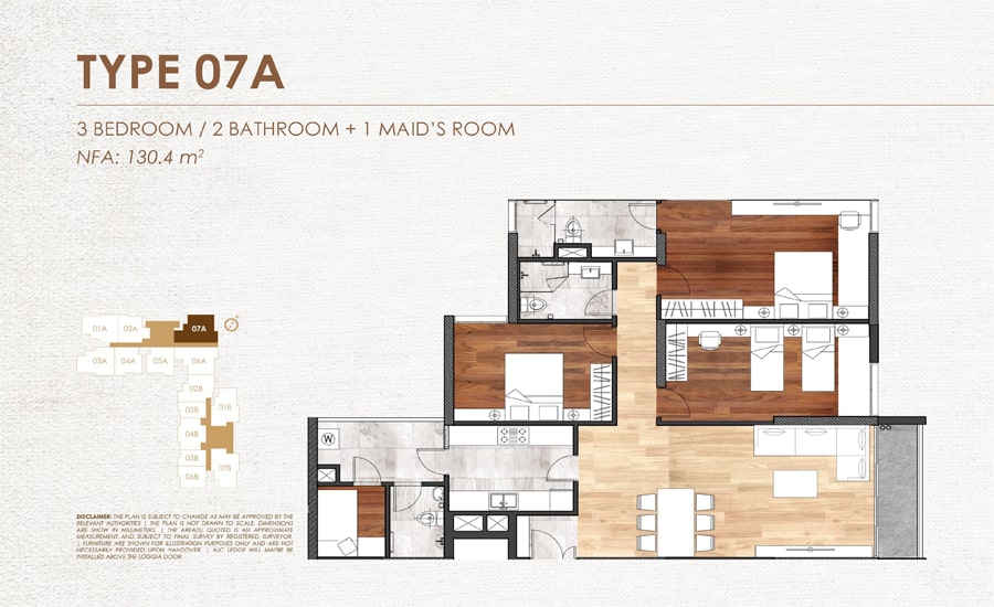 Mặt bằng căn hộ 07A chung cư Chelsea Residences