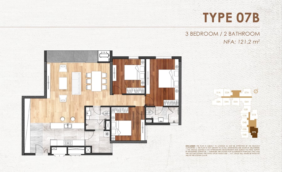 Mặt bằng căn hộ 07B chung cư Chelsea Residences