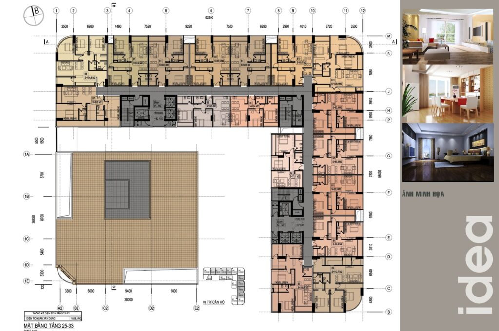 Mặt bằng điển hình tầng 23-33 của VIC Tower