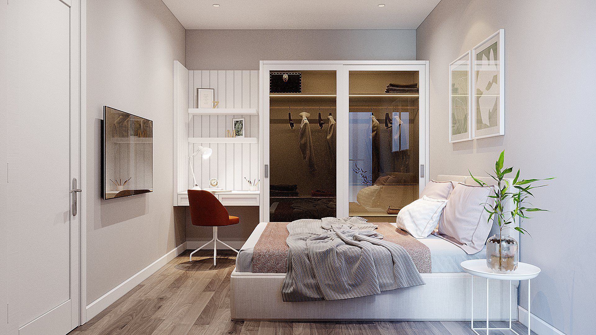 Phong cách thiết kế phòng ngủ The Nine Phạm Văn Đồng