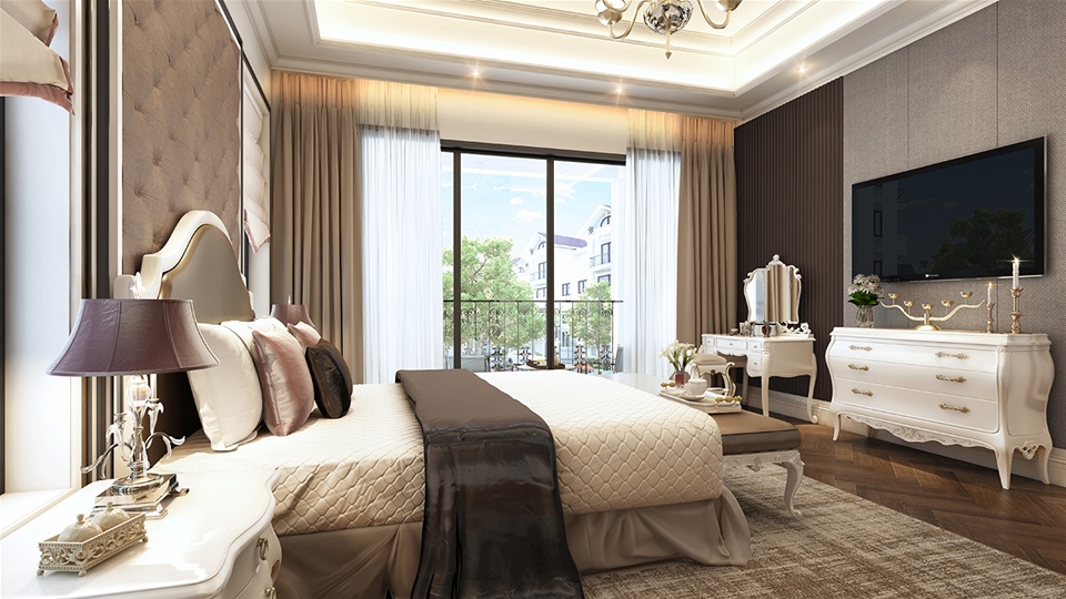 Phong cách thiết kế phòng ngủ căn hộ tại Eco Park View