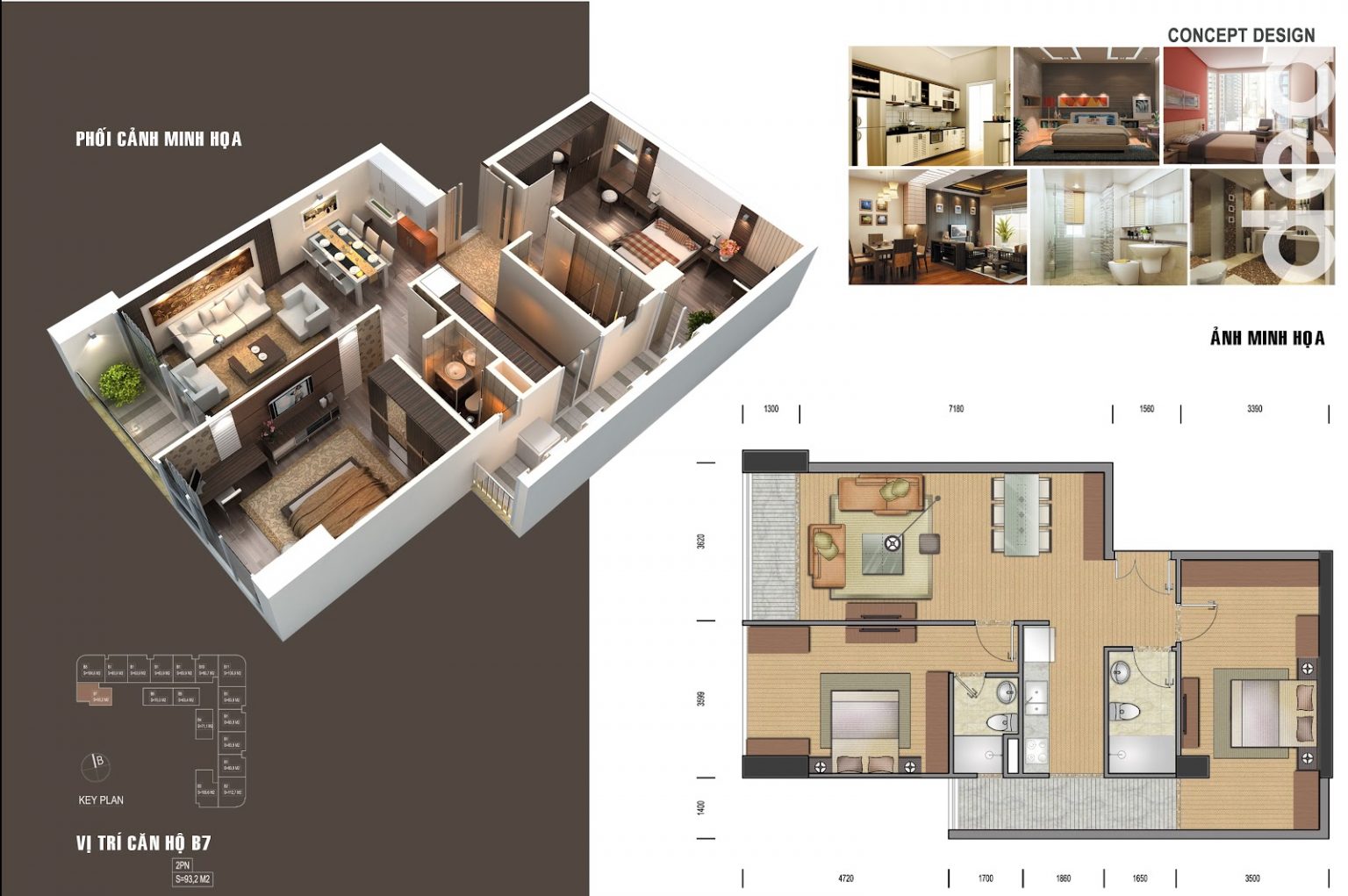 Mặt bằng căn hộ B7 của VIC Tower