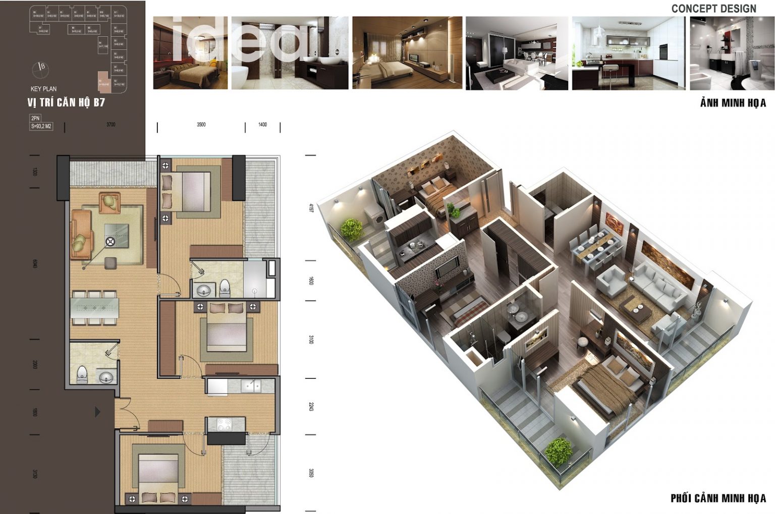 Mặt bằng căn hộ B7 của VIC Tower