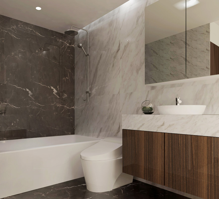 Phong cách thiết kế phòng tắm căn hộ tại Eco Park View