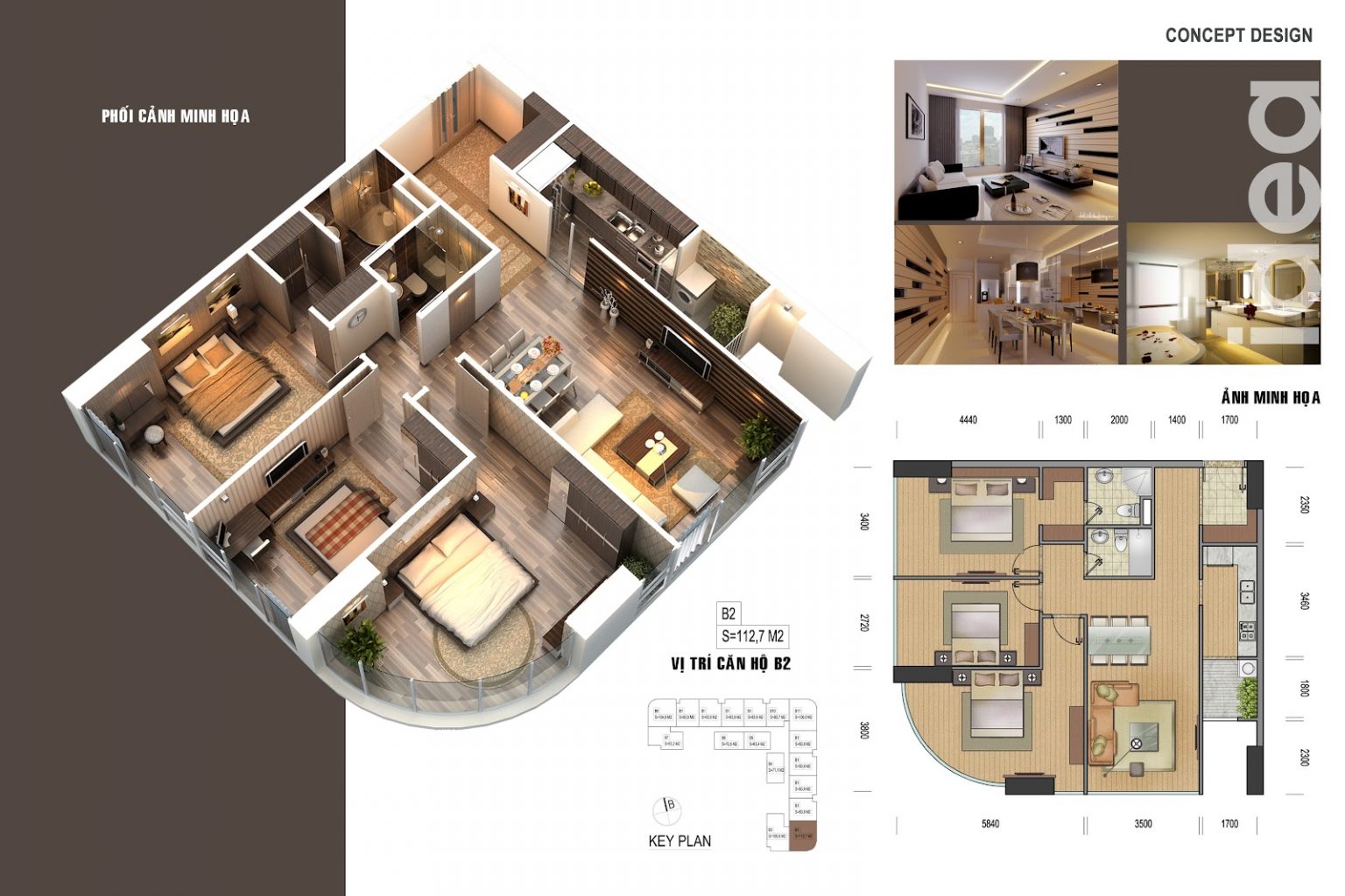 Mặt bằng căn hộ B2 của VIC Tower