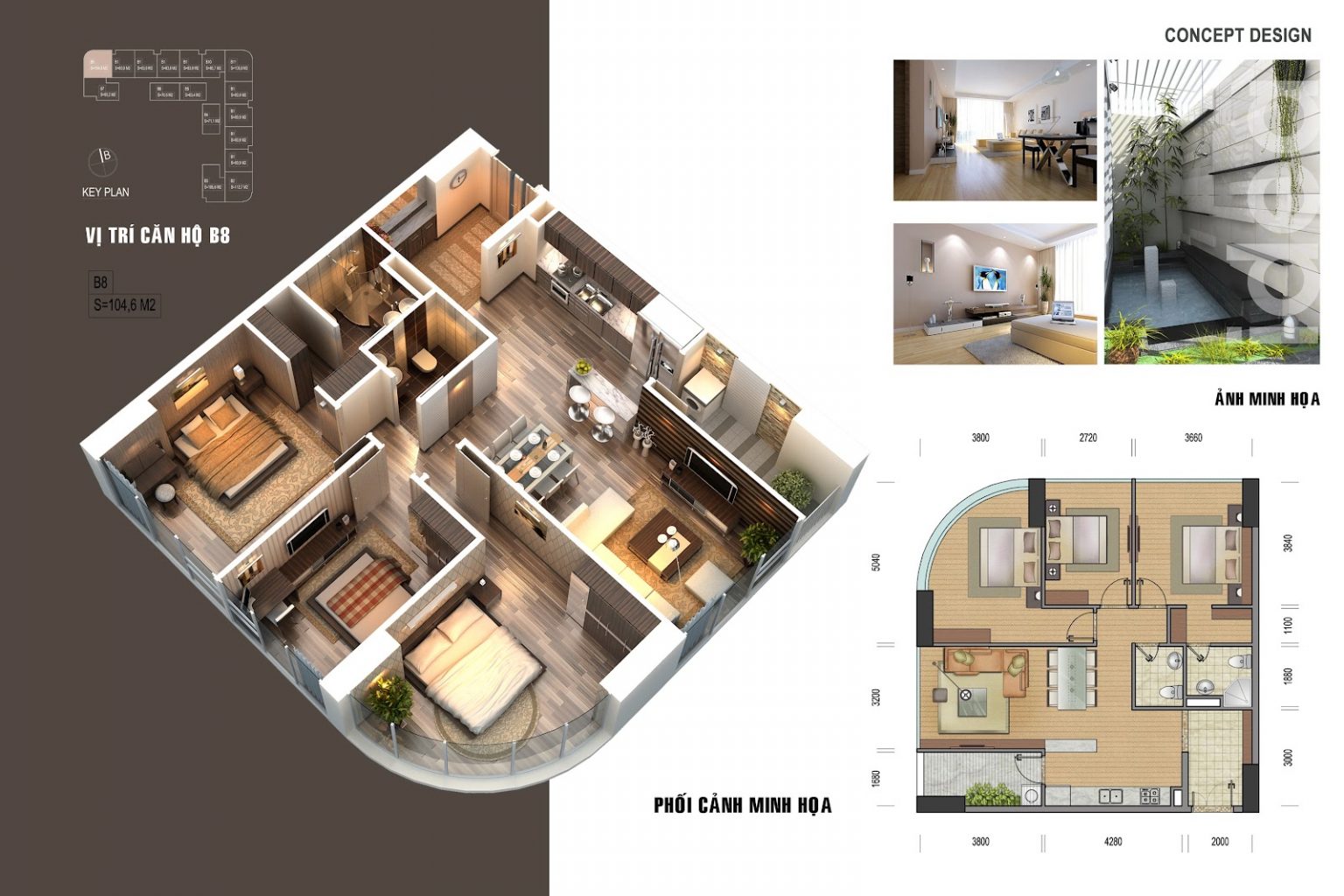 Mặt bằng căn hộ B8 của VIC Tower