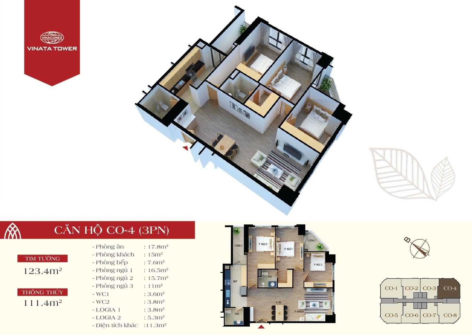 Mặt bằng căn hộ CO-4