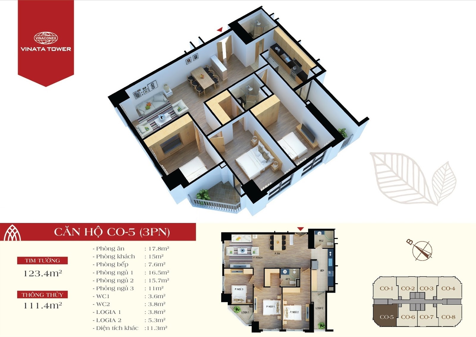 Mặt bằng căn hộ CO-5