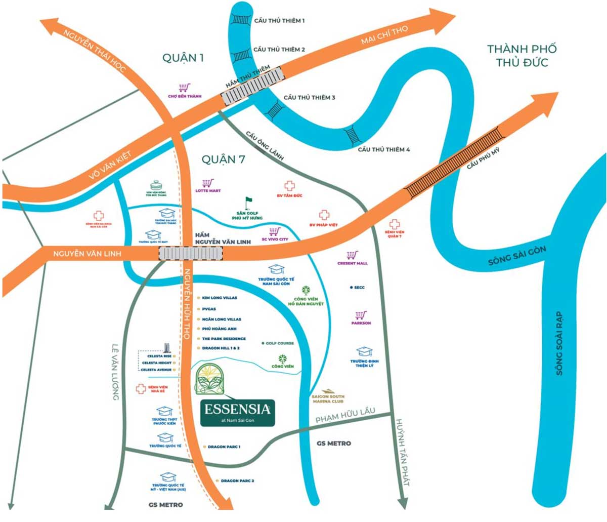 Vị trí “đắc địa” tại dự án Essensia Nam Sài Gòn