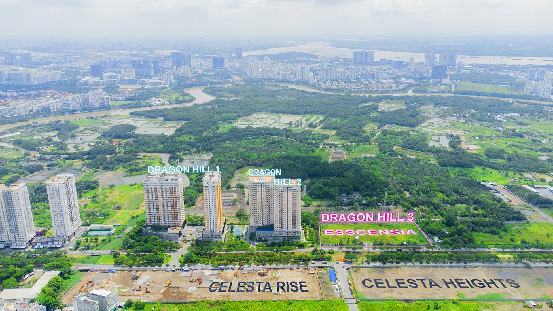 Vùng đất trống dự án Essensia Nam Sài Gòn bên cạnh 2 dự án cũ Hill 1 và Hill 2