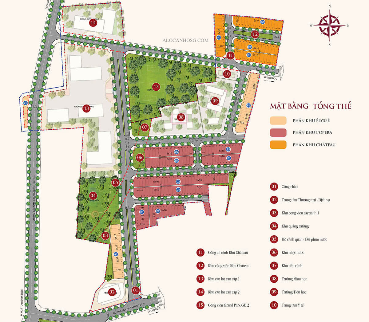 Mặt bằng tổng thể dự án Opal Luxury