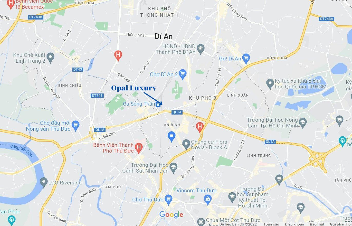 Vị trí dự án căn hộ Opal Luxury