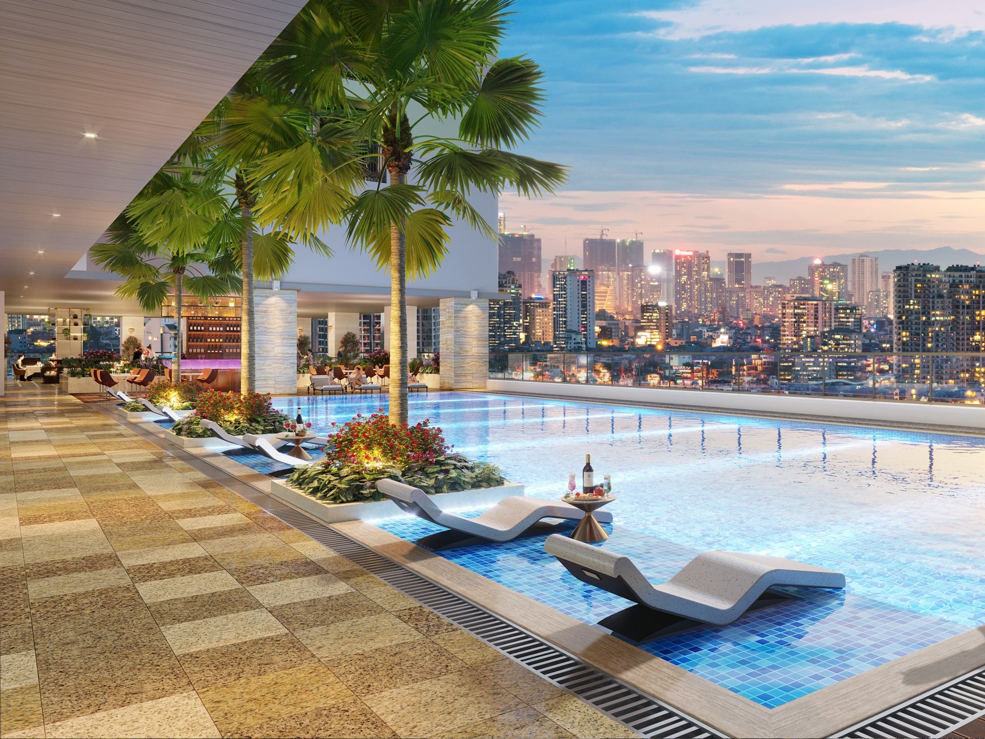 Hồ bơi hiện đại tại The OpusK Residence