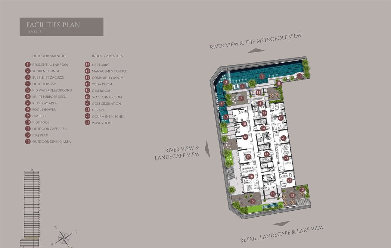 Mặt bằng tầng 5 dự án The Opusk Thủ Thiêm.