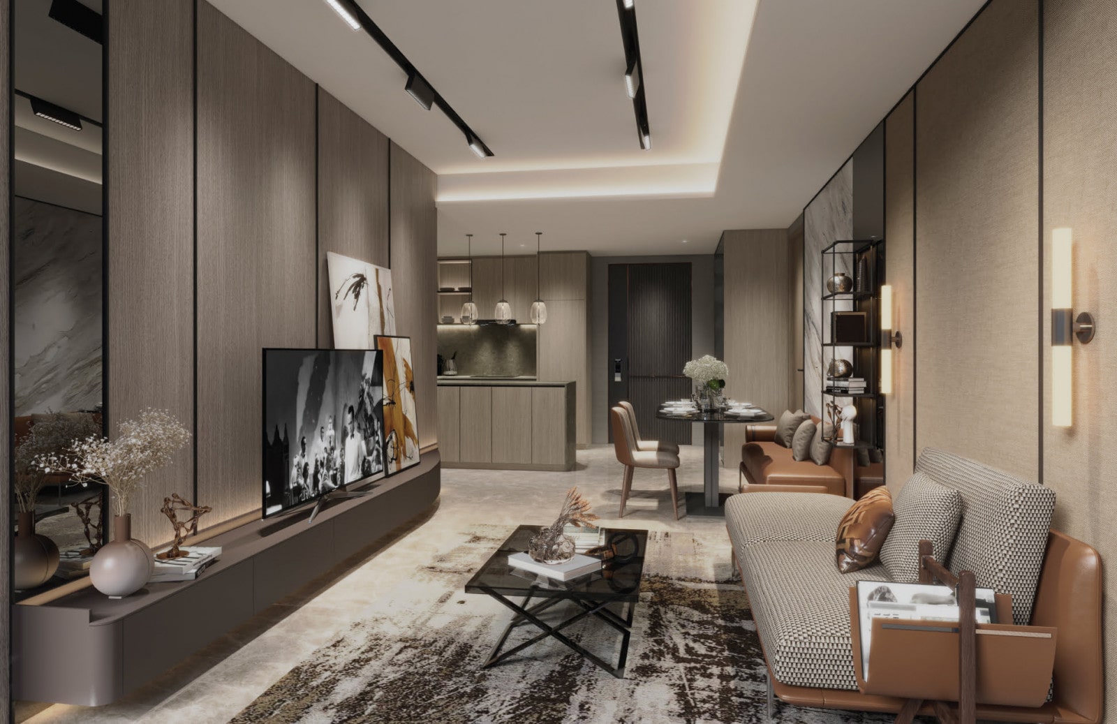 Phòng khách tại dự án căn hộ The OpusK Residence