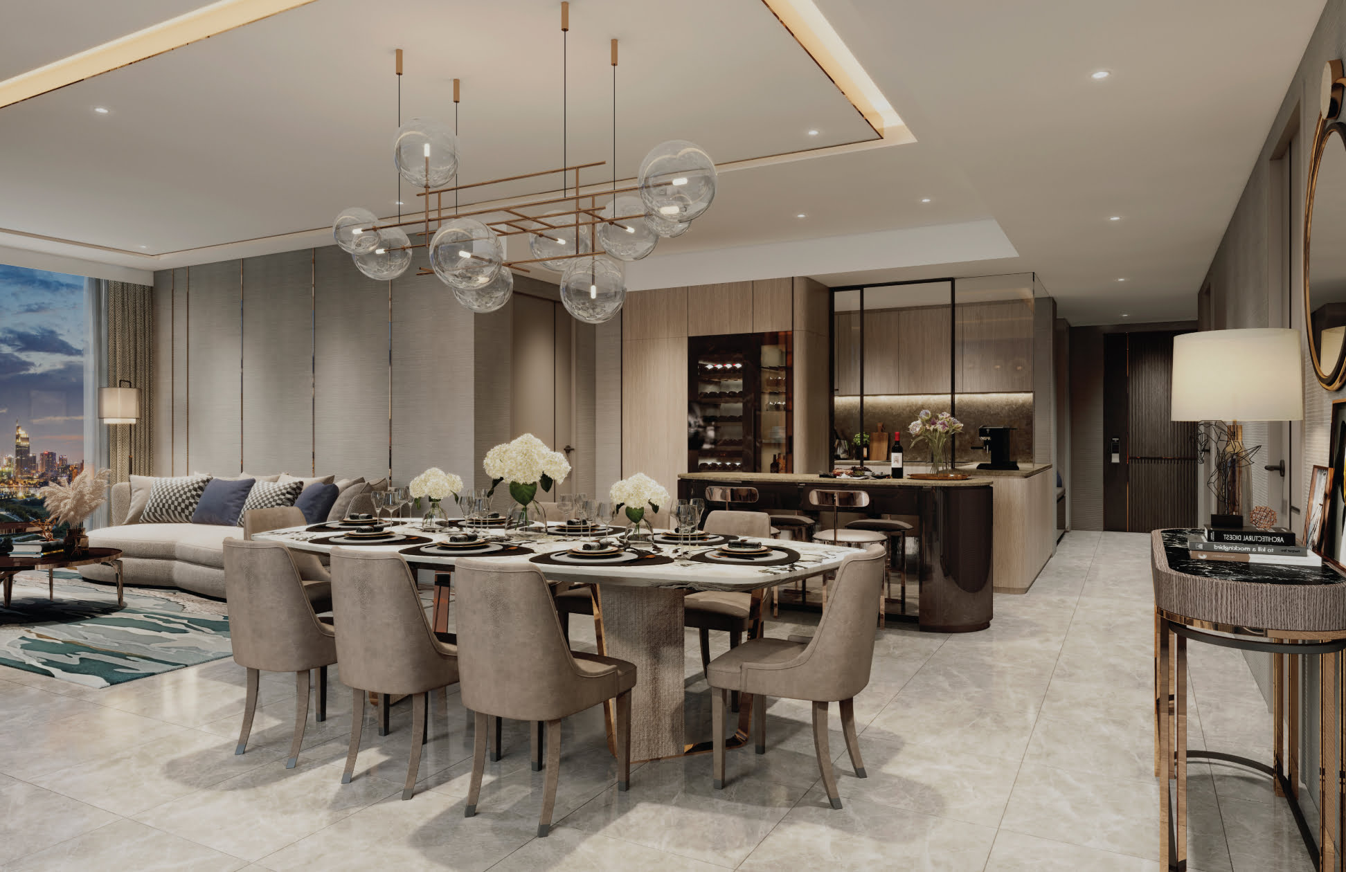 Phòng bếp tại dự án căn hộ The OpusK Residence