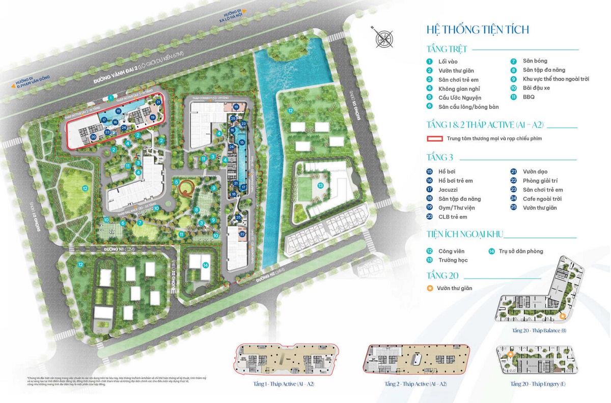 Mặt bằng tổng thể hệ thống tiện ích dự án Avatar Thu Duc
