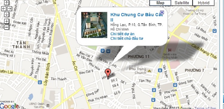 Vị trí xây dựng dự án Bàu Cát II