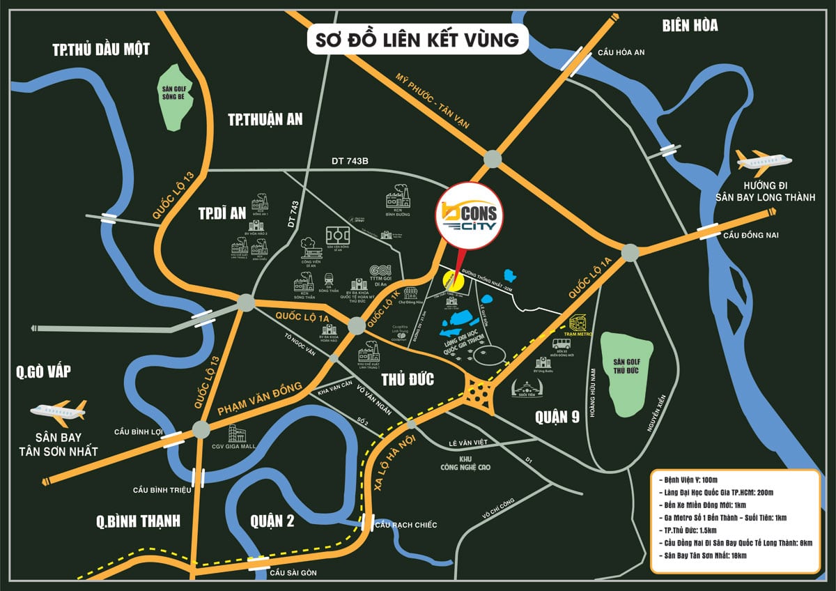Vị trí liên kết vùng tại Bcons Lê Trọng Tấn