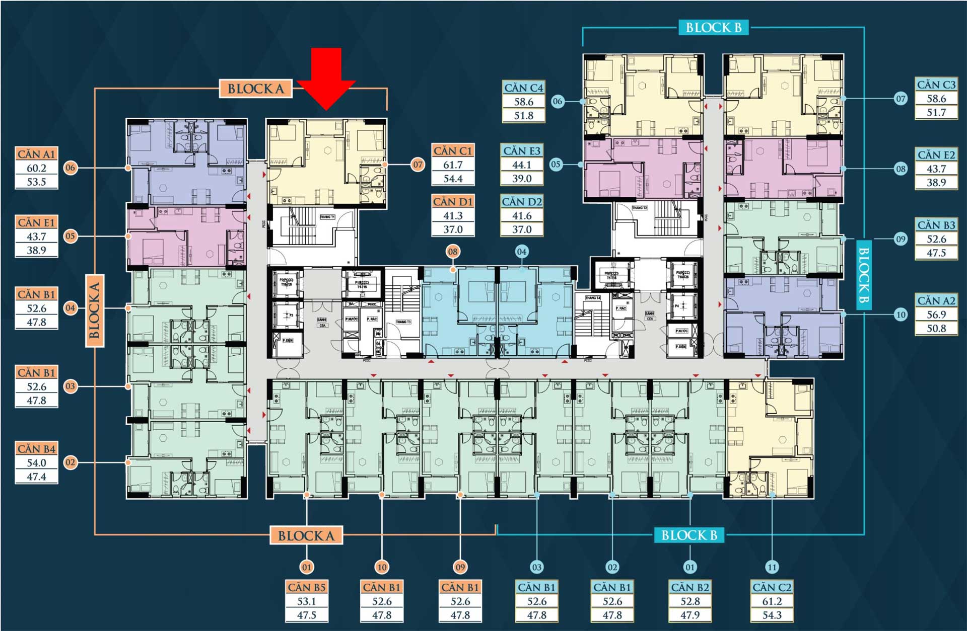 Thiết kế mặt bằng tầng dự án Bcons Polaris