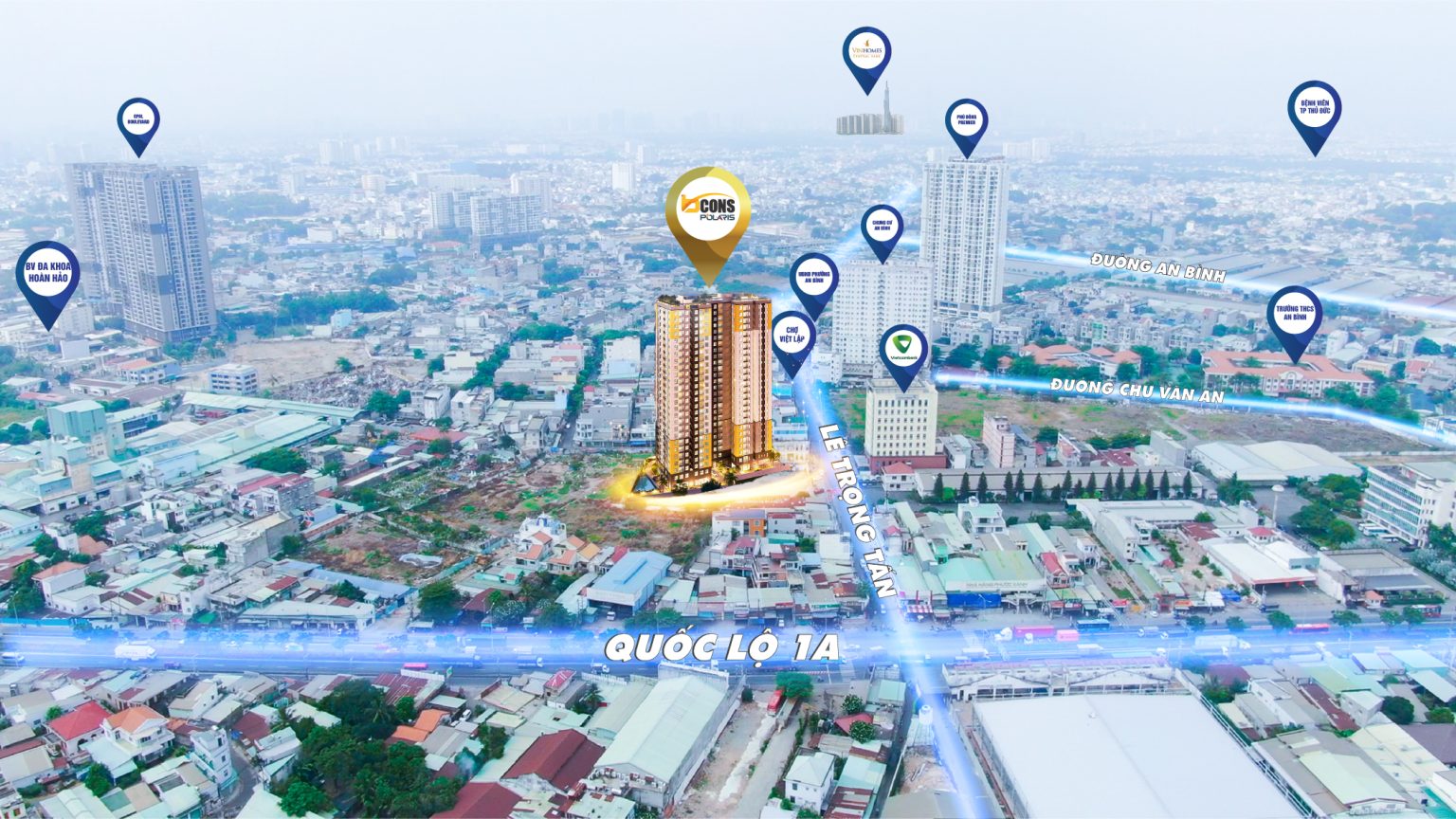 Vị trí dự án Bcons Polaris