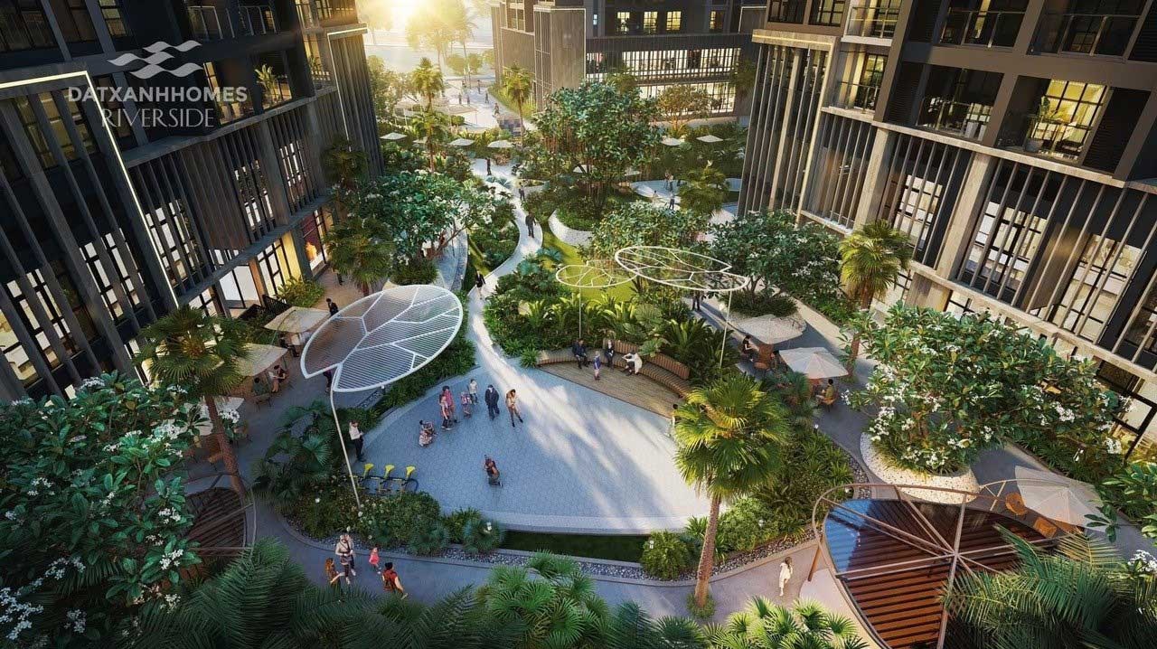 Khuôn viên dự án Dat Xanh Homes Riverside
