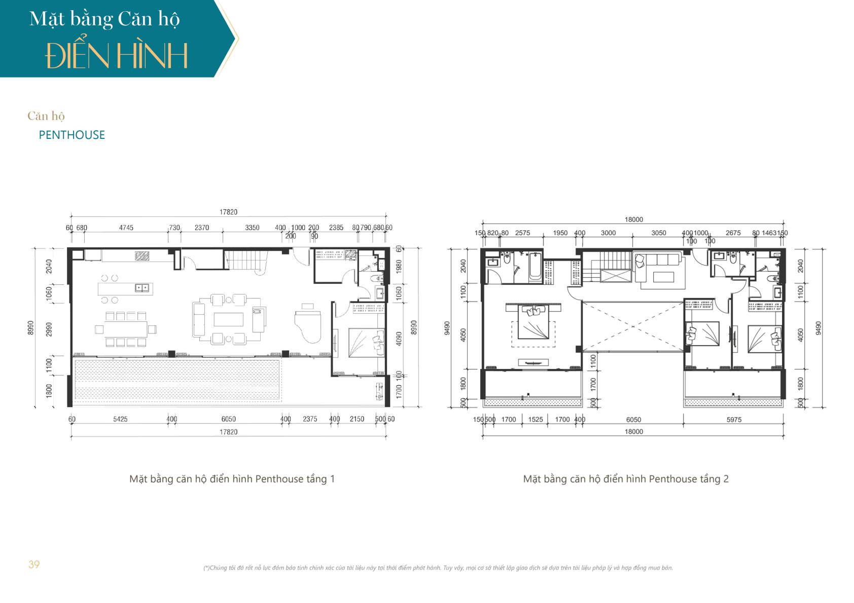 Layout thiết kế căn Penthouse