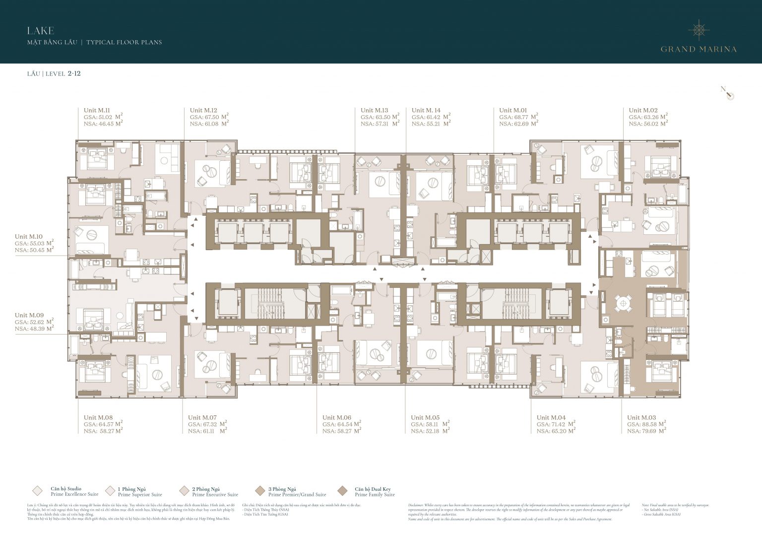Mặt bằng tầng điển hình dự án Grand Marina 